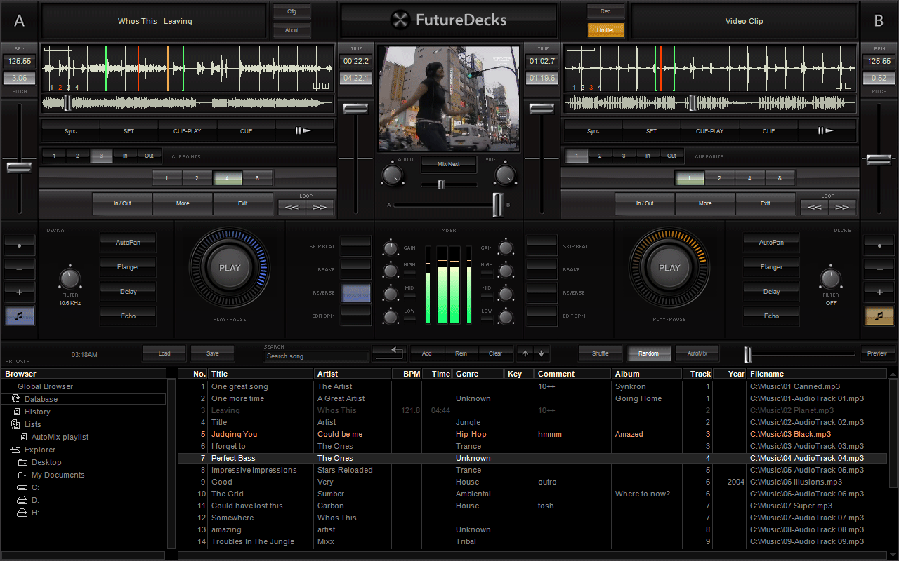 mix songs and videos like a pro DJ using instant beat-matching, loops, effects